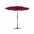 Propation 9 Ft. Aluminum Patio Market Umbrella Tilt with Crank - Burgundy Fabric & Black Pole PR335436